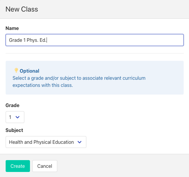 Create classes for any grade and subject